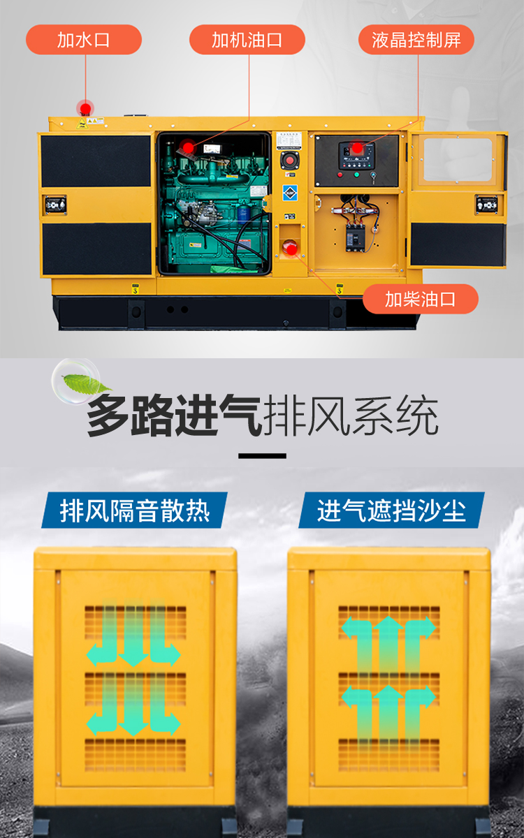 120 kW biogas generator set, sewage treatment plant, aquaculture, 120 kW natural gas generator, pure copper motor