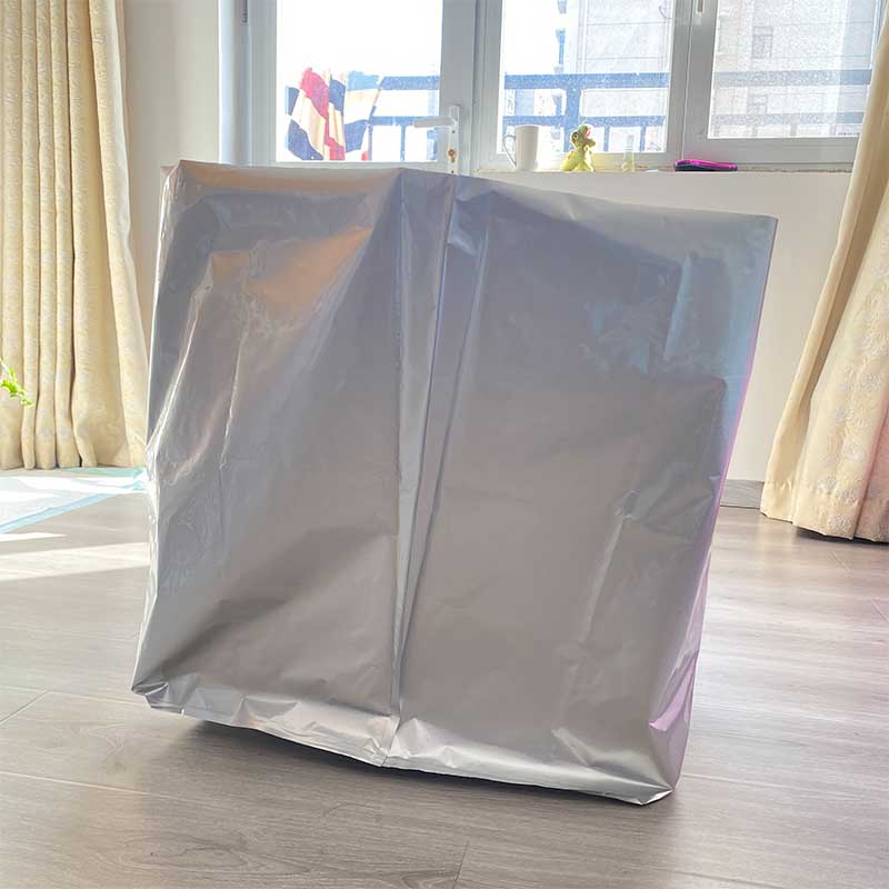 Shisai Packaging Customized Handmade Aluminum Foil Bag with Square Bottom, Middle Seal, Folding Ton Bag, Export Thickened AL Flat Bottom Box Bag