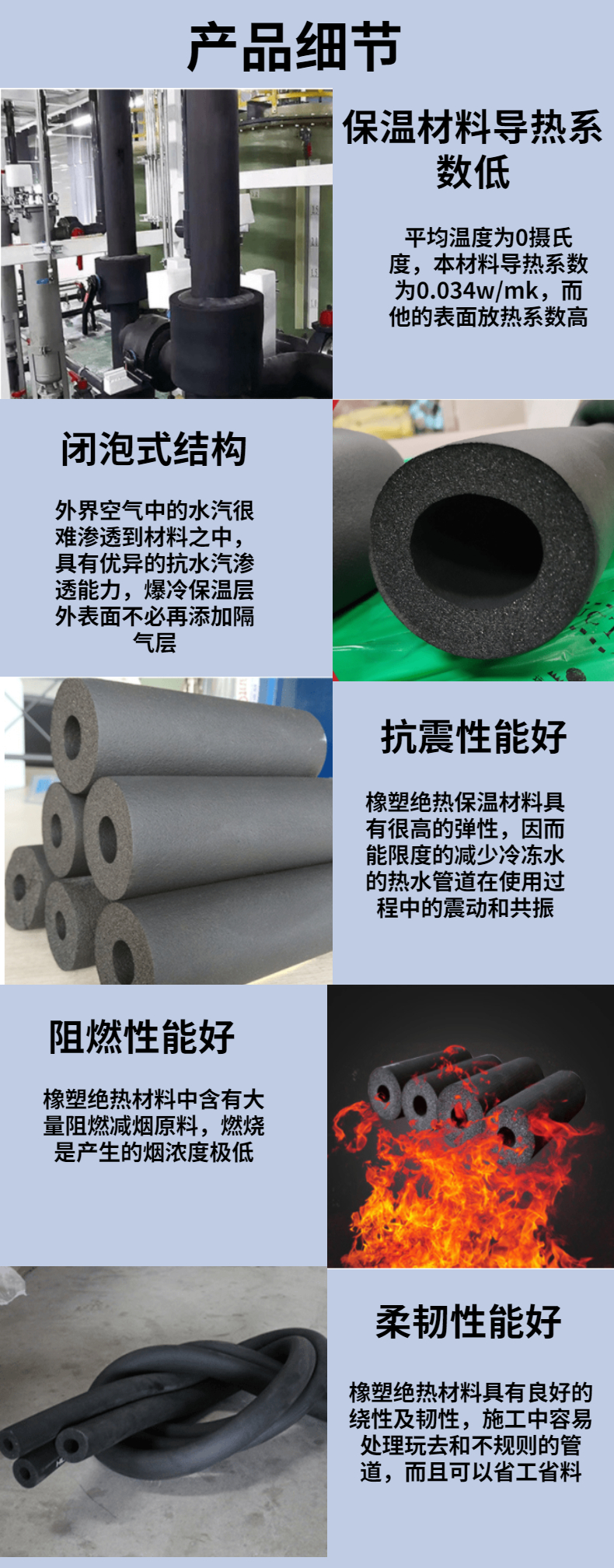 Corrosion-resistant Owens rubber plastic insulation pipe, insulation and waterproof air duct support customization