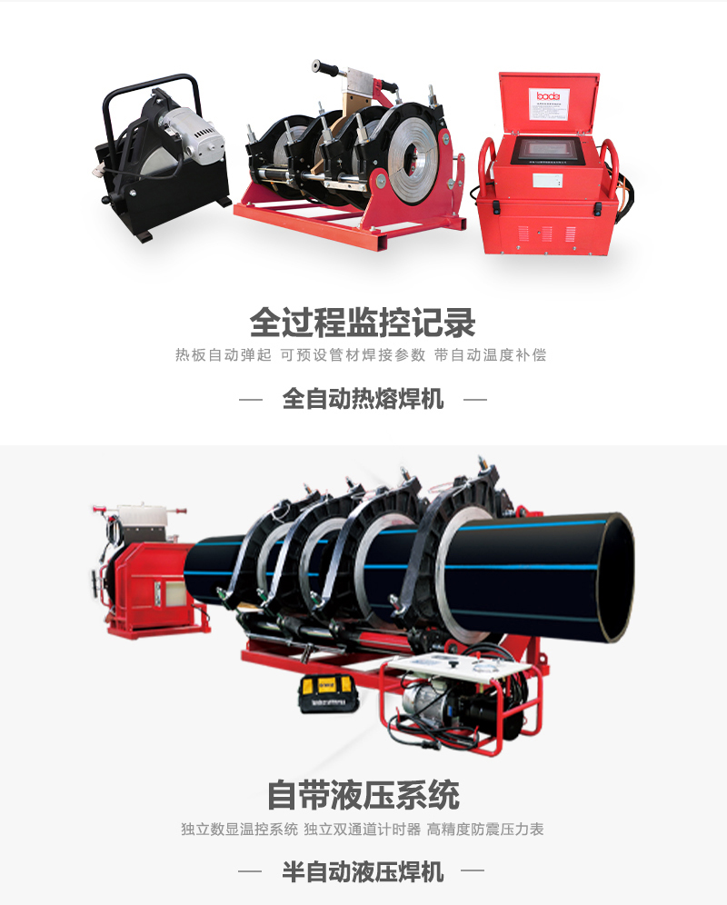 Export various models of hot melt welding machines, covering 500-1600mm ultra large diameter plastic pipes, Bada Wellting