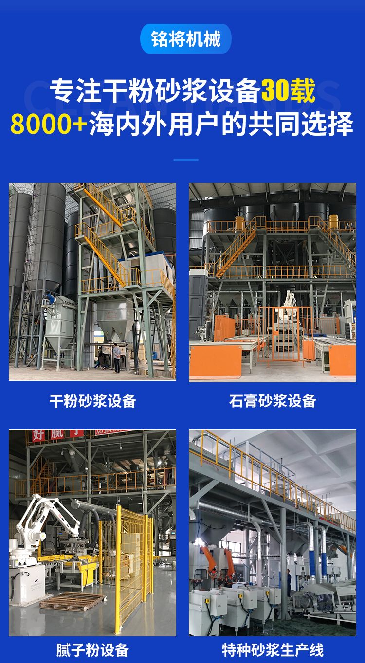 Gypsum mortar production line equipment, lightweight gypsum mortar equipment manufacturer Mingjiang Machinery