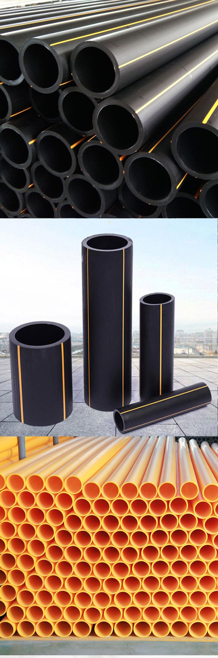 315 caliber PE gas pipe, PE pipe for gas use, anti termite coal seam gas pipe, with various specifications customized according to needs