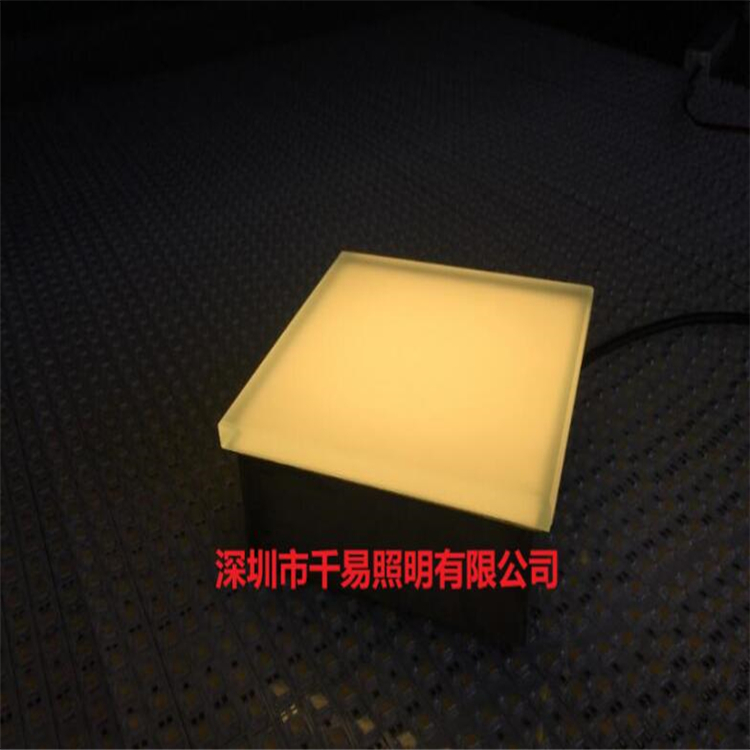 Qianyi Customized LED Luminous Character Linear Floor Tile Lamp Luminous Glass Tile Interactive Floor Tile Screen Shadowless Lamp QY-WY12