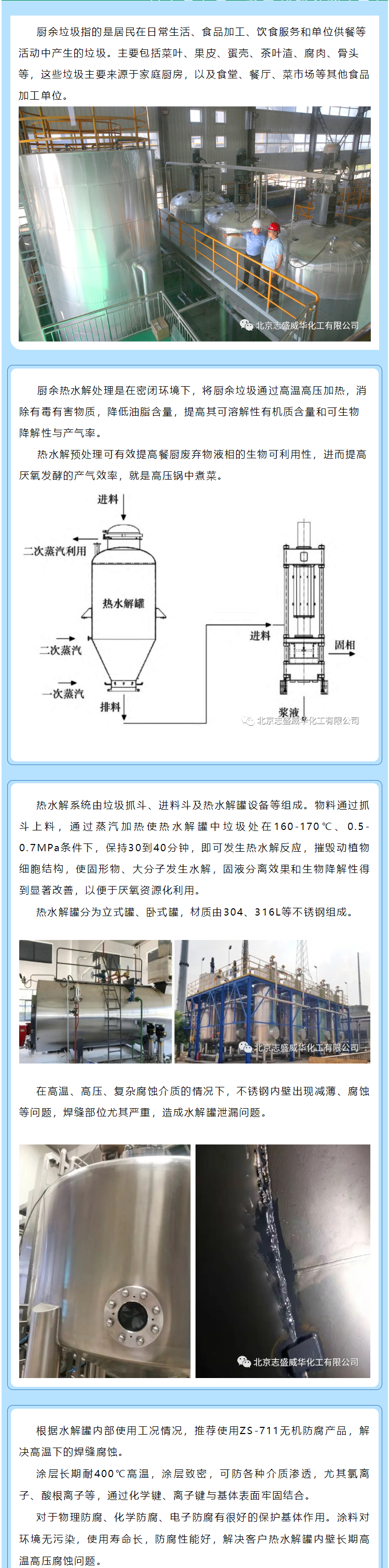 ZS-711 Inorganic Anticorrosive Coating for Hot Water Hydrolysis Tank, High Temperature and Anti rust Coating, Zhisheng Weihua