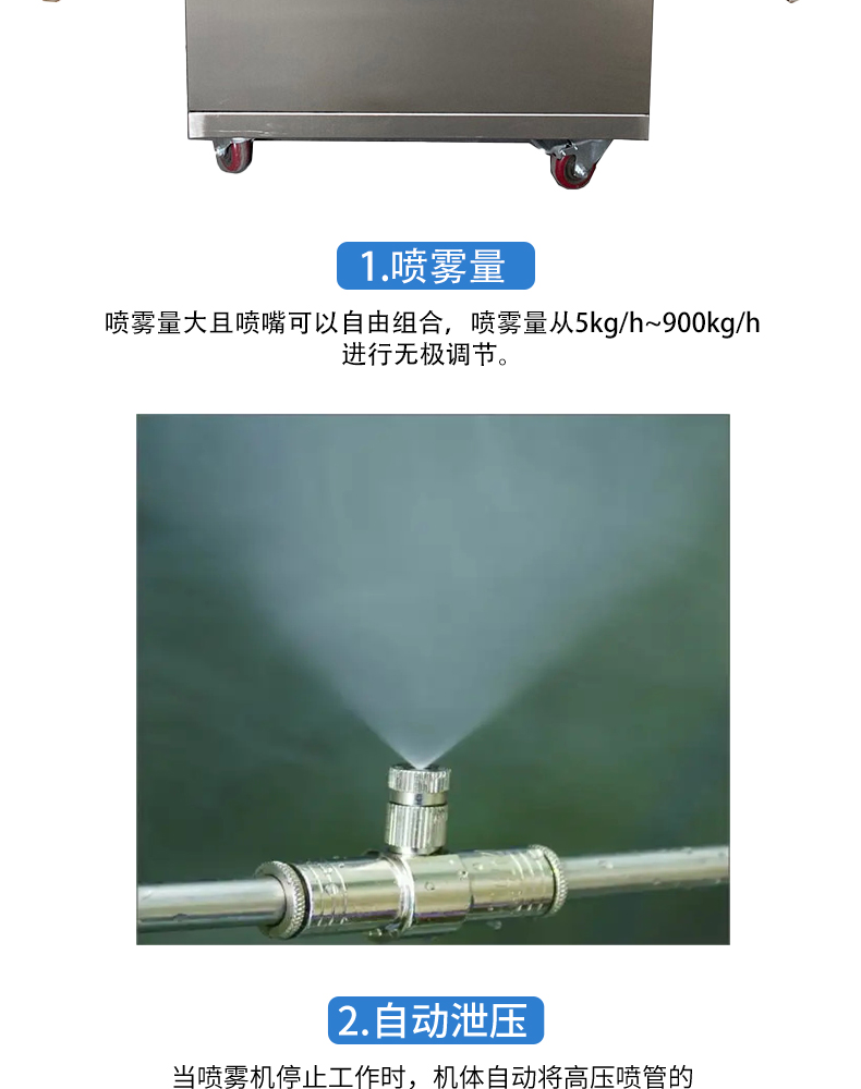 High pressure spray system of spray deodorization equipment in Medalin waste compression station automatic dispensing of stainless steel material