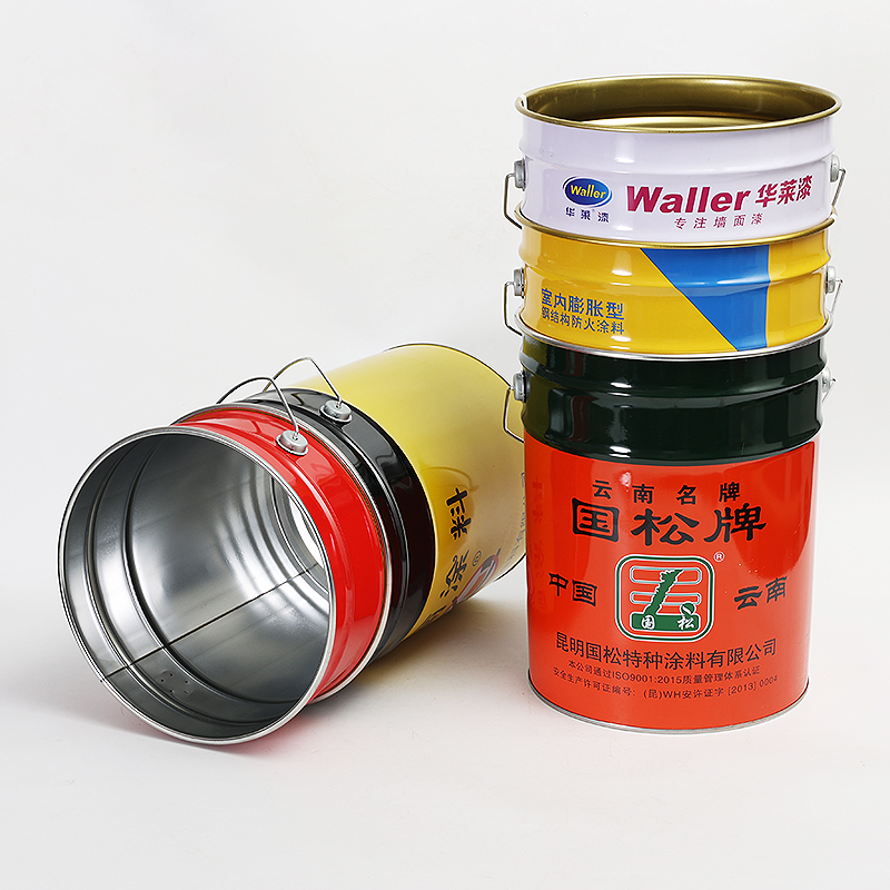 Paint packaging barrel, Jinyang manufacturer water-based floor paint iron barrel, fireproof paint barrel