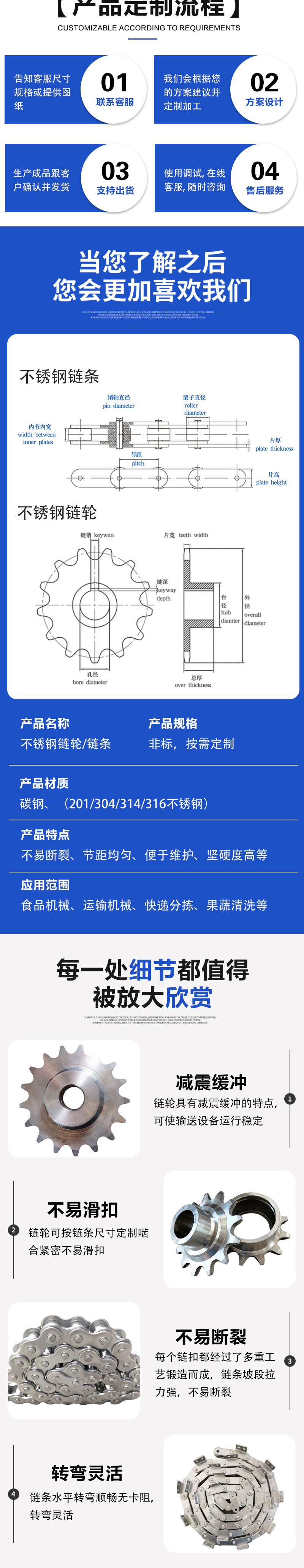 Industrial chain transmission chain 3 points 06B 4 points 08B 5 points 10A 6 points 12A 1 inch 16A single row double row