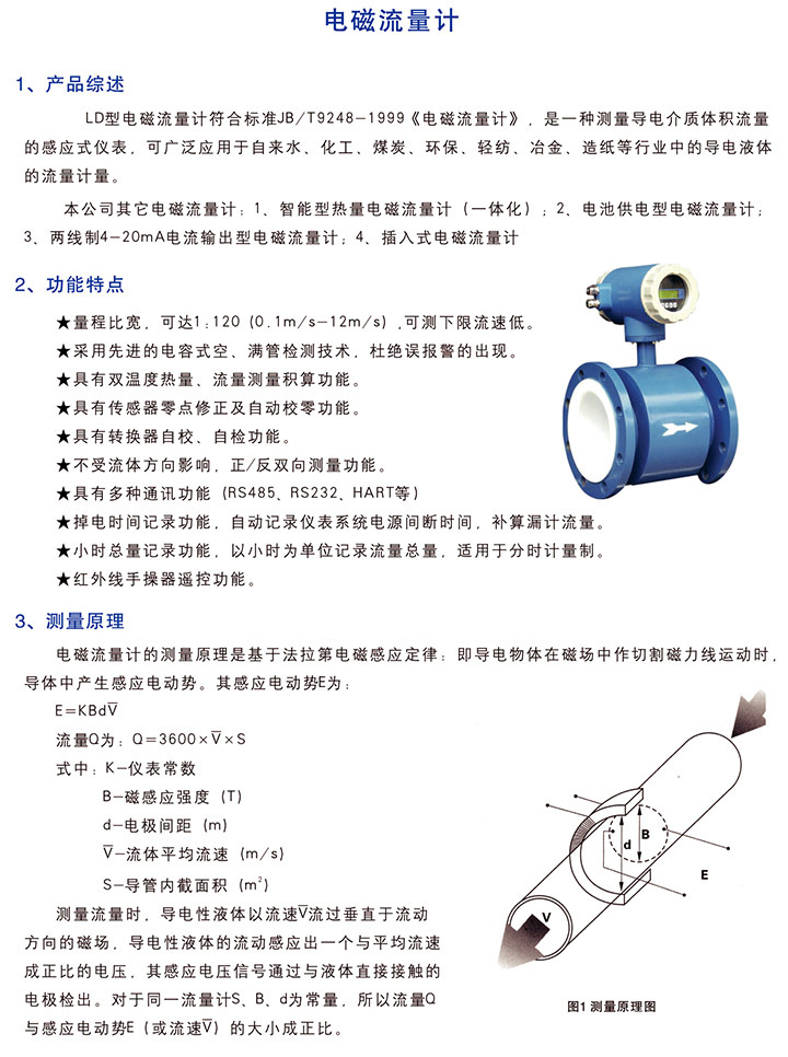 Petrochemical pipeline electromagnetic flowmeter clamp type connection JY-LED with high accuracy and long lifespan