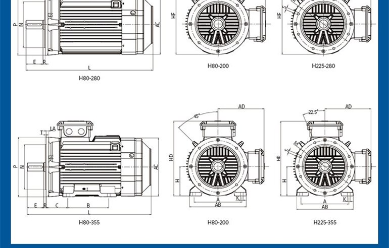 Sigma YE3 series three-phase asynchronous energy-saving motor YE3-315M-6-pole 90KW-380V-IP55-50HZ