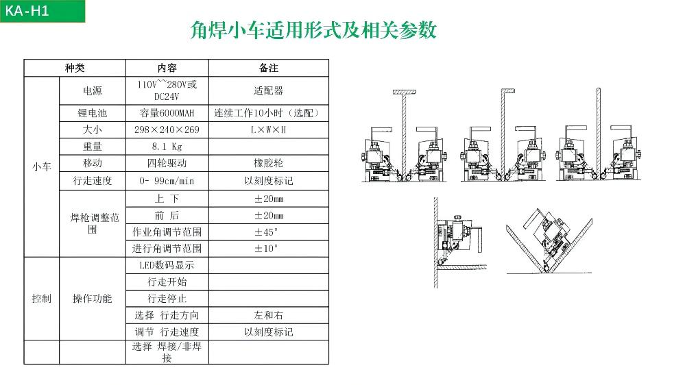 Yuehongbo KA-H1 welding trolley angle welding machine automatic welding portable automatic magnetic angle welding trolley