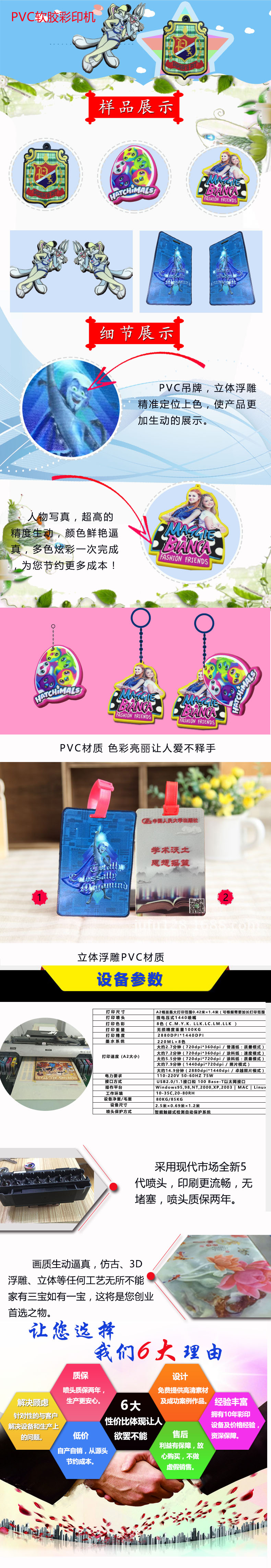 Shenghuangke UV printer manufacturer provides DIY creative cartoon three-dimensional PVC soft adhesive color printing machine hooks, plastic refrigerators, and UV printing machine equipment