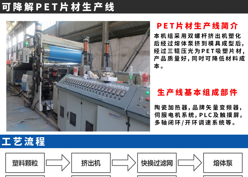 PET Sheet Production Line Double Screw Transparent Degradable Plastic Sheet Production Equipment