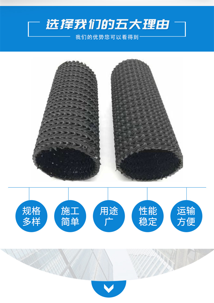 HDPE hard permeable pipe for landscaping, underground seepage drainage, perforated hard water pipe