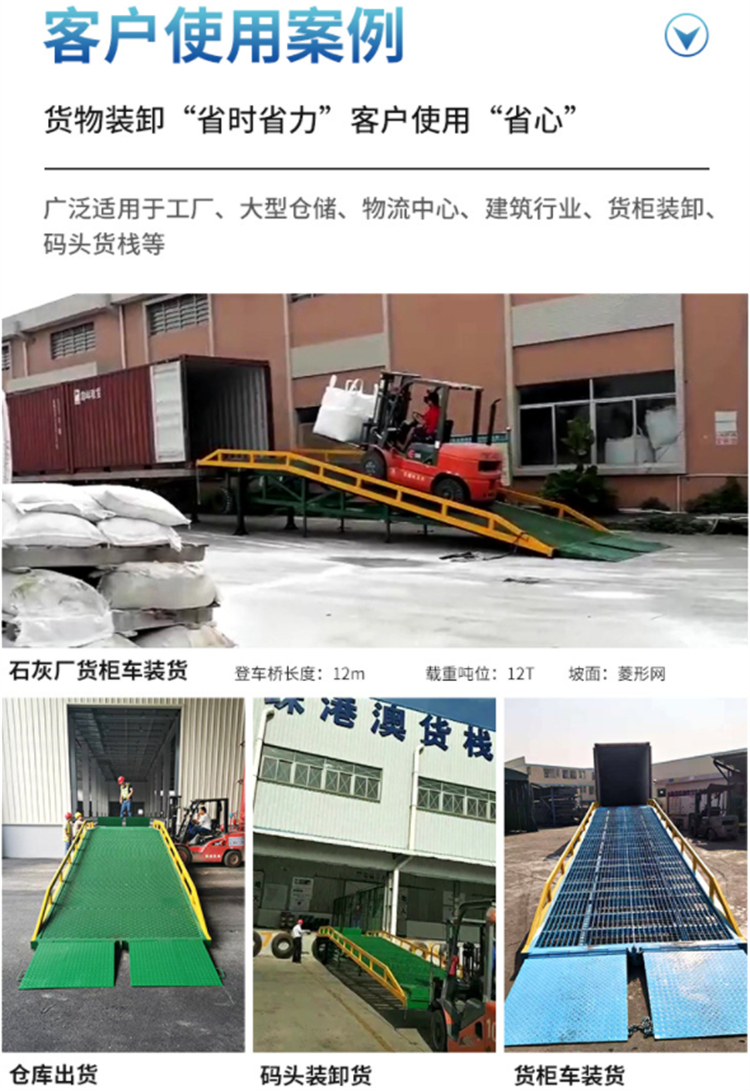 Weilin Qinli Machinery 10 tons and 10 meters warehouse unloading mobile loading bridge logistics forklift unloading platform