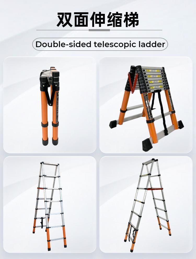 Double sided bamboo ladder made of lightweight epoxy resin, safe and anti slip, thickened mobile scaffolding decoration