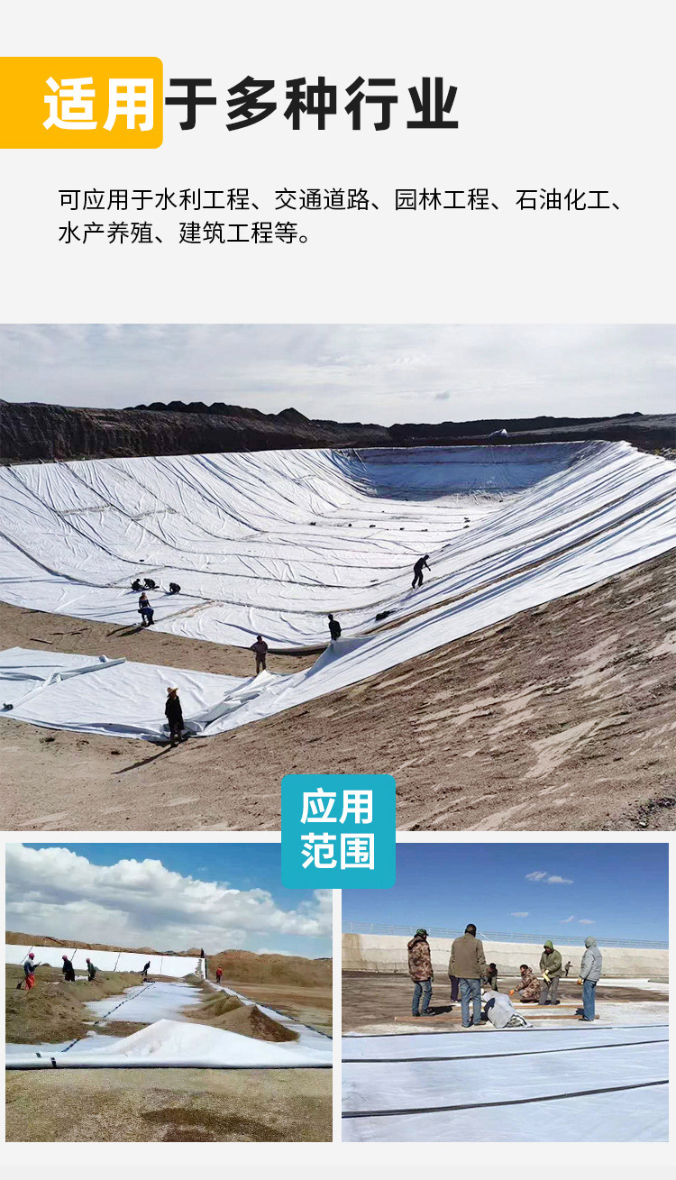 Sentai Artificial Lake Composite Geomembrane Water Conservancy Engineering Seepage Prevention Composite Membrane Landscape River Management Two Cloths and One Membrane