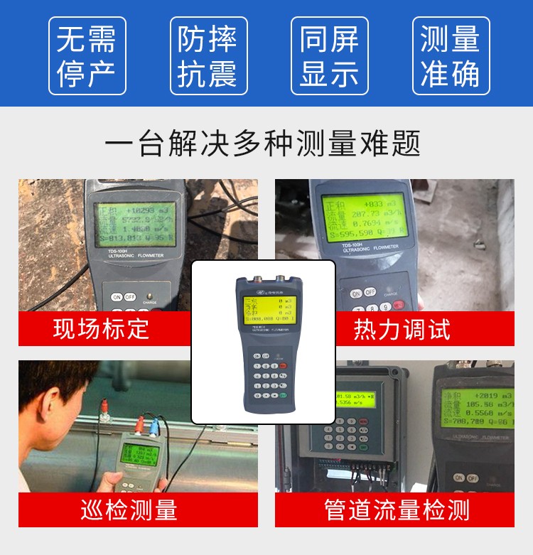 Dalian Haifeng handheld ultrasonic flowmeter flow inspection operation is convenient and can be used at any time