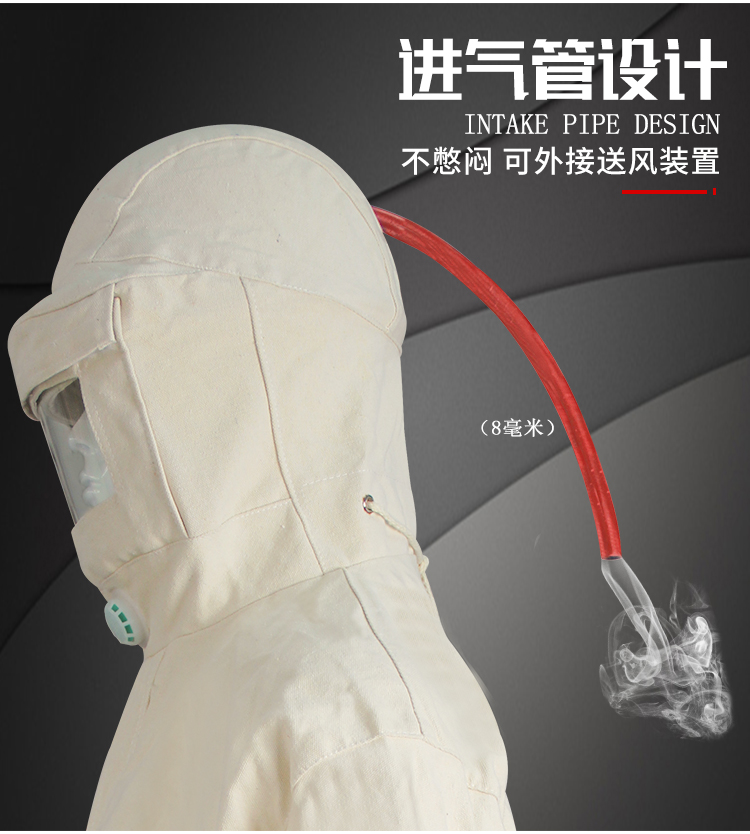 Rongzhituo canvas polishing and painting protective sandblasting suit sandblasting hat one-piece sandblasting suit work protective labor protection suit