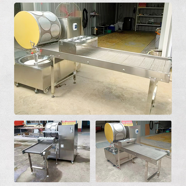 Double row Spring rolls skin electromechanical heating round egg skin machine customized egg skin molding machine stainless steel material