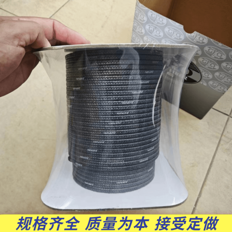 国产GFO黑四氟盘根 工业级密封材料 耐磨耐腐蚀 厂家直供