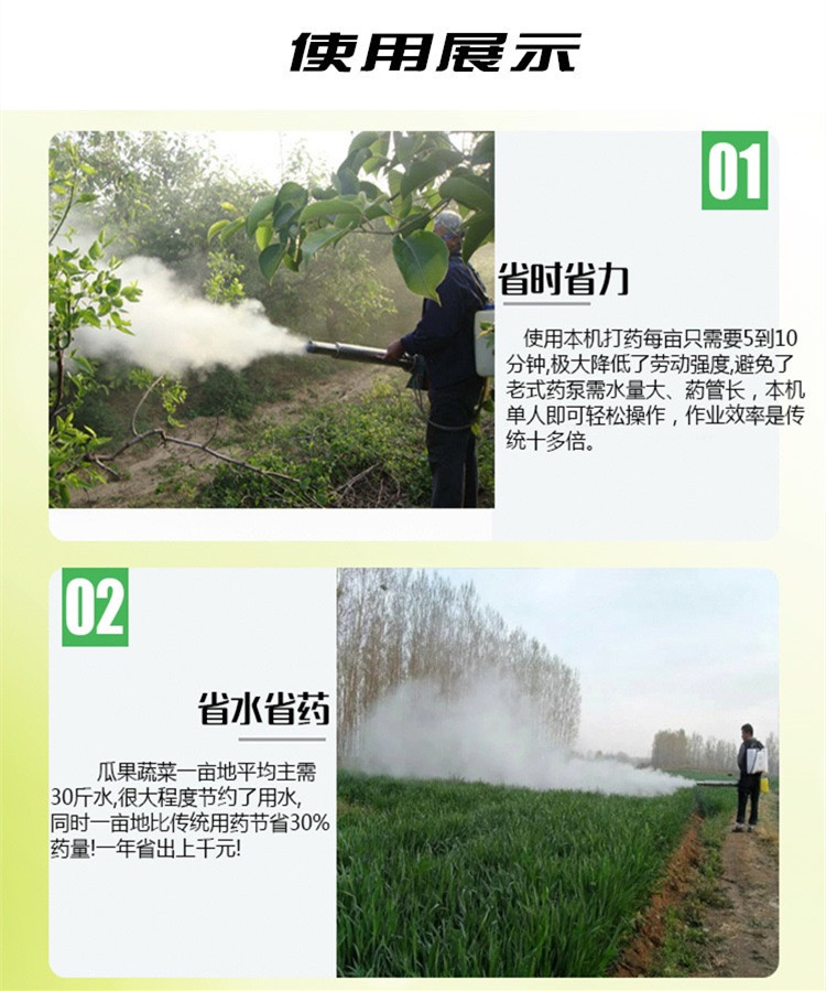 Huinuo Farm Disinfection Pulse Smoke Machine Corn Field Insecticide Gasoline Dispenser Smoke Water Mist Dual Purpose Machine