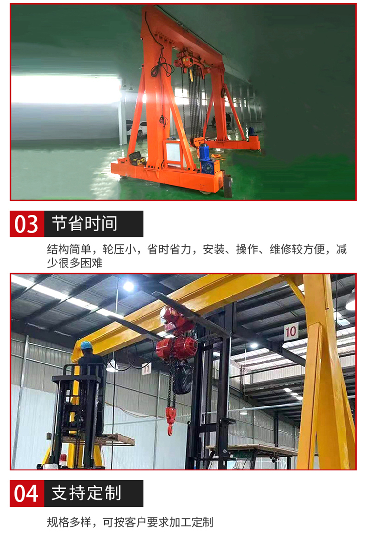 Chongsen Factory Assembly Line Electric Mobile Crane Gantry Simple and Small Customization on Demand