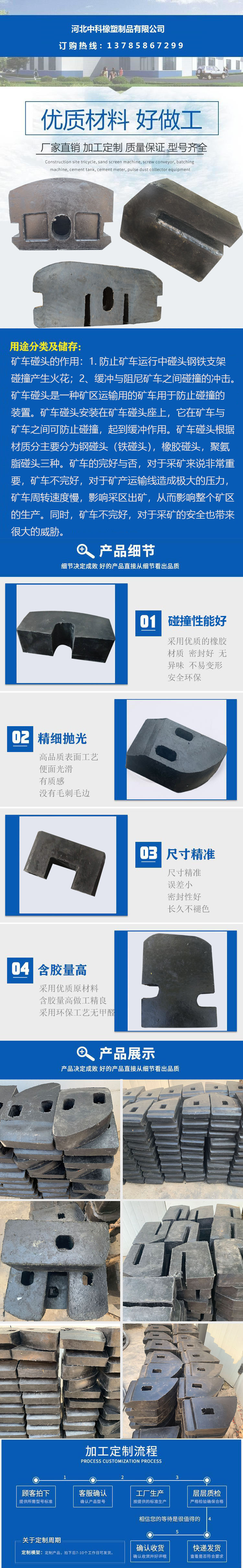 The manufacturer provides side unloading rubber bumpers for mining trucks, which can be customized by Zhongke