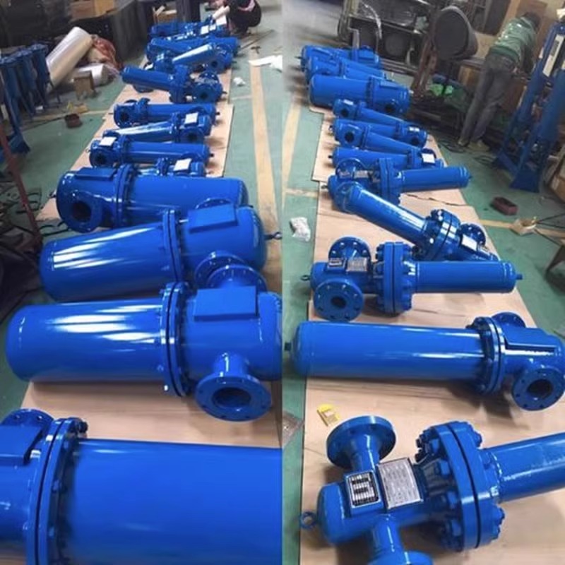 Steam water separator boiler oil gas separator cyclone baffle type automatic drainage gas water filter