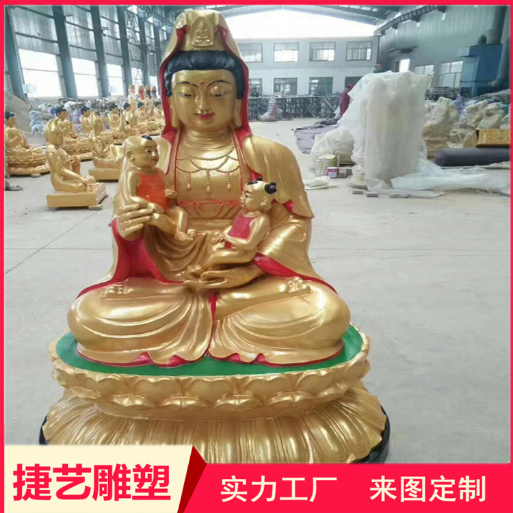 Large bronze Cintāmaṇicakra Buddha is not empty, silk Guanyin horse head Guanyin Zhunti Guanyin bronze Buddha customized