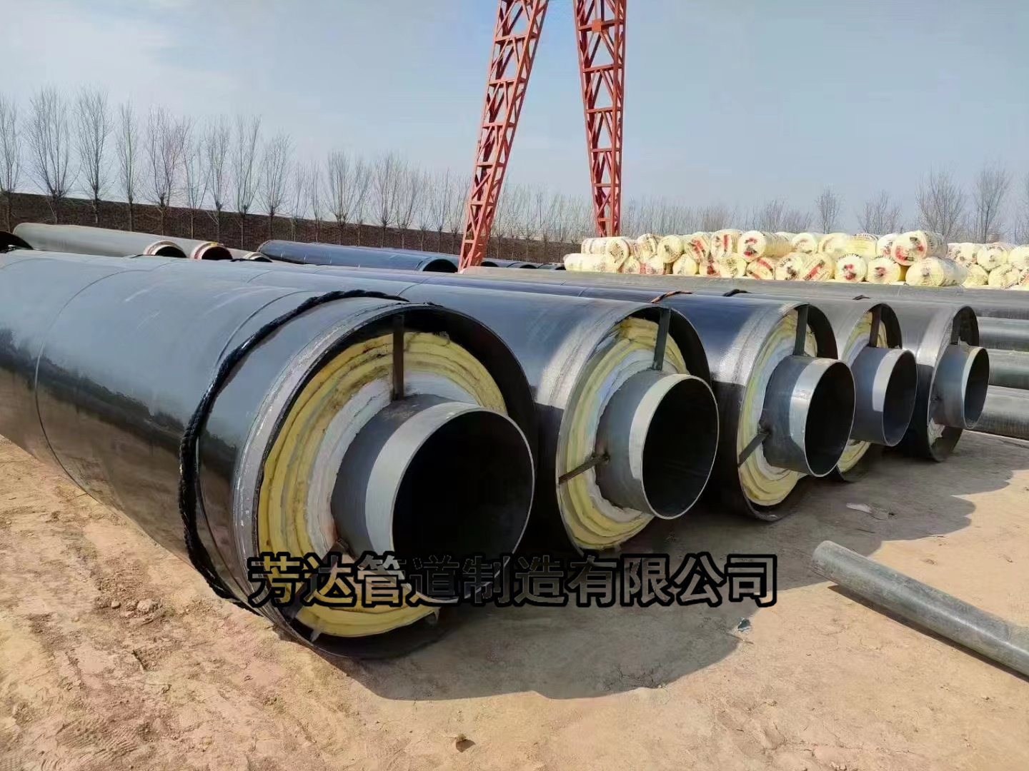 Prefabricated directly buried insulation pipe, polyurethane large diameter spiral pipe, steel sleeve steel steam pipeline