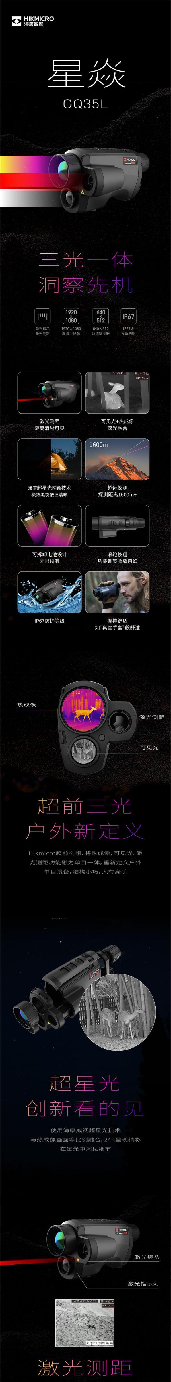 Haikang Weiying GQ35L hunting handheld outdoor thermal sensing imaging night vision device for precise positioning and thermal imaging