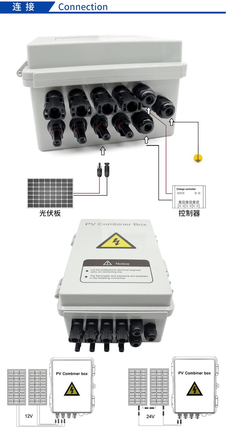 Stainless steel photovoltaic grid box, solar power generation distribution box, control box customized for Lixiong Electric