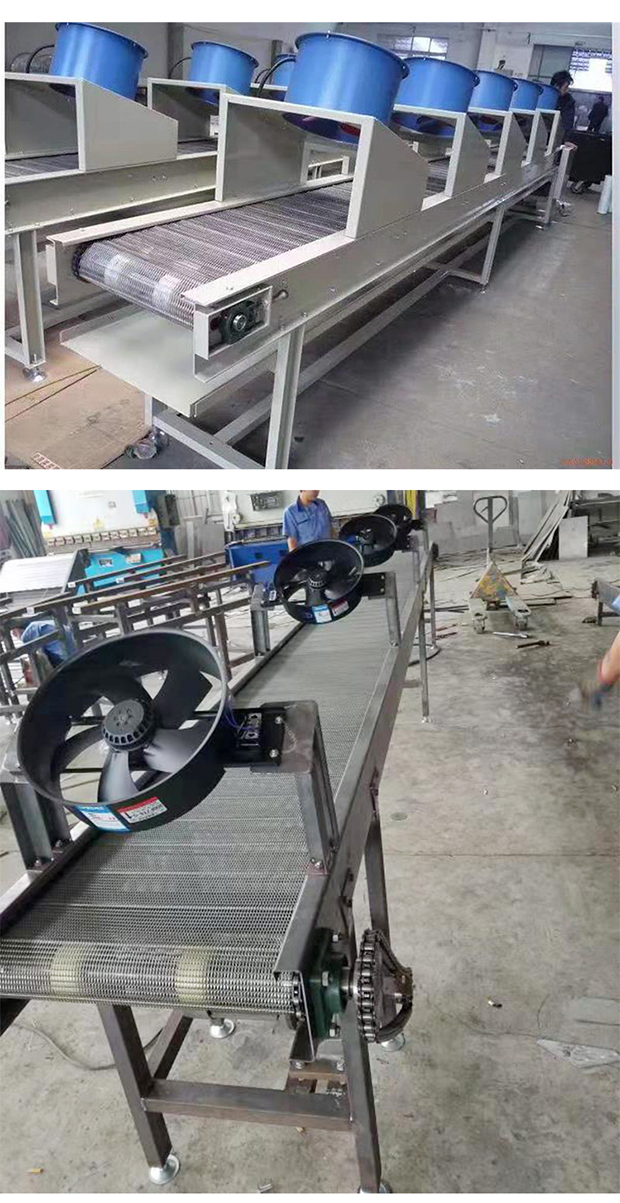 Dahua Machinery Drying Air Cooling Equipment Conveyor Line Food Cooling Conveyor Belt Stainless Steel Mesh Belt Conveyor