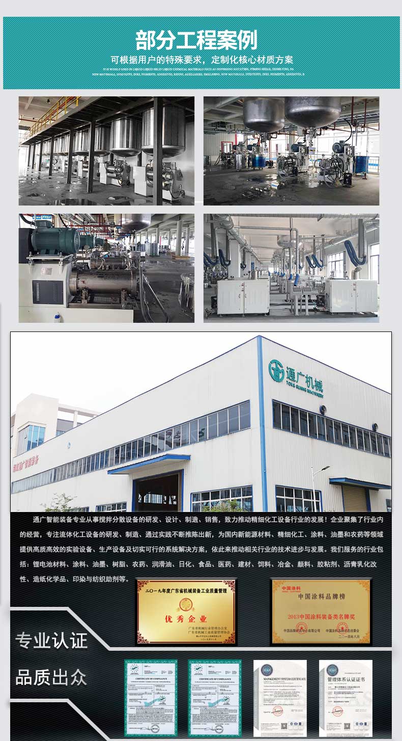 Tongguang Intelligent Basket Sander Vertical Hydraulic Lifting Ball Mill Chemical Color Paste Ink Dispersion Grinder