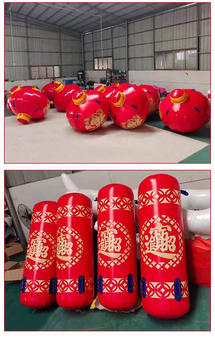 Spring Festival Red Lantern Firecrackers Inflatable Model Customized New Year Festival Hanging Decoration Outdoor Scene Advertising Layout