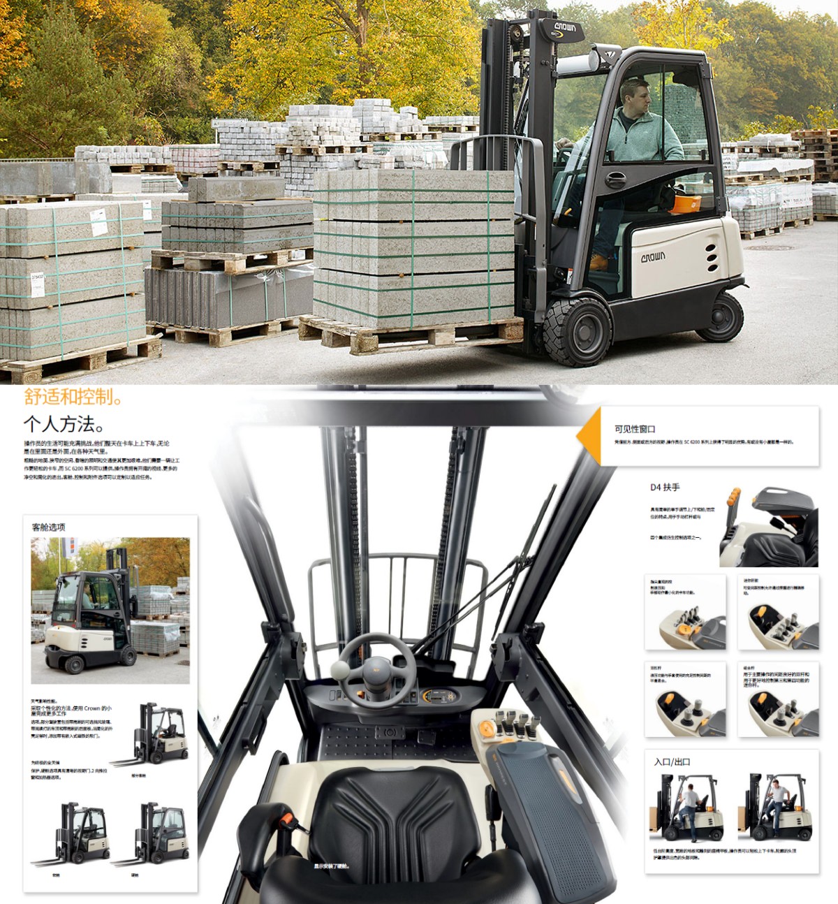 Crown Colon Electric Forward Moving Forklift Rental Double Deep Position Scissor Forklift with Good Sight Load