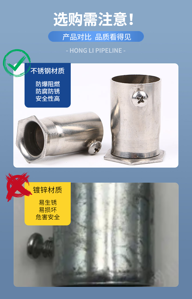 304 stainless steel conduit quick connect cup comb 4/6/1 inch threaded lock buckle Electrical conduit box connection lock DN15 20