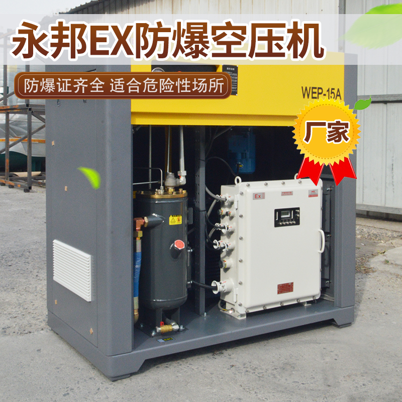 The explosion-proof air compressor WEP55-8 kg air compressor used in the gas station has complete certificates