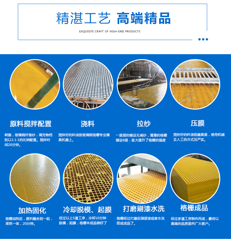 Fiberglass grating 25/30/38/40/50/60 municipal road sewage tank cover plate car wash room sewage grating