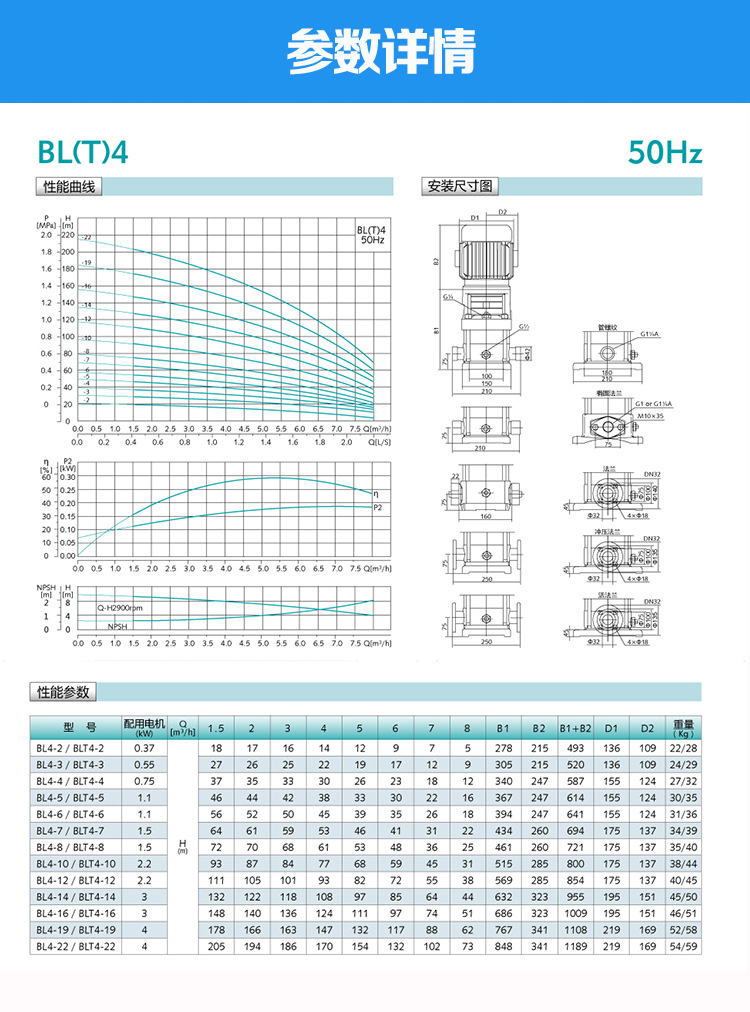 BLT2/4/8/12/16/20/32/Water pump vertical multi-stage centrifugal high-rise Booster pump