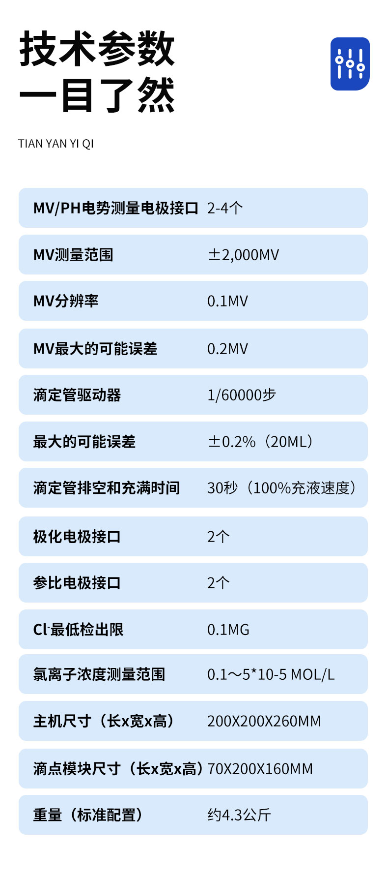 Chlorine ion analyzer Tianyan TY-ST10 Chlorine ion content analyzer