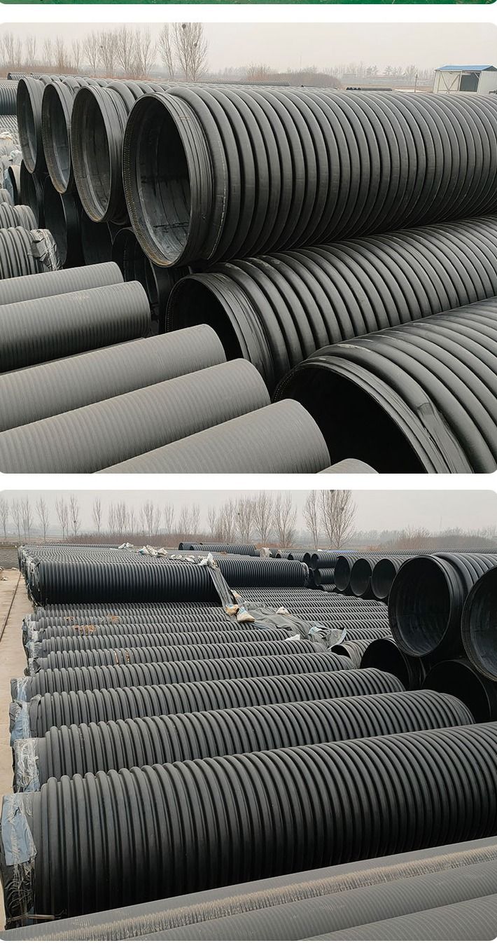 Manufacturer of reinforced spiral double wall corrugated pipes with inner ribs for large diameter drainage pipes