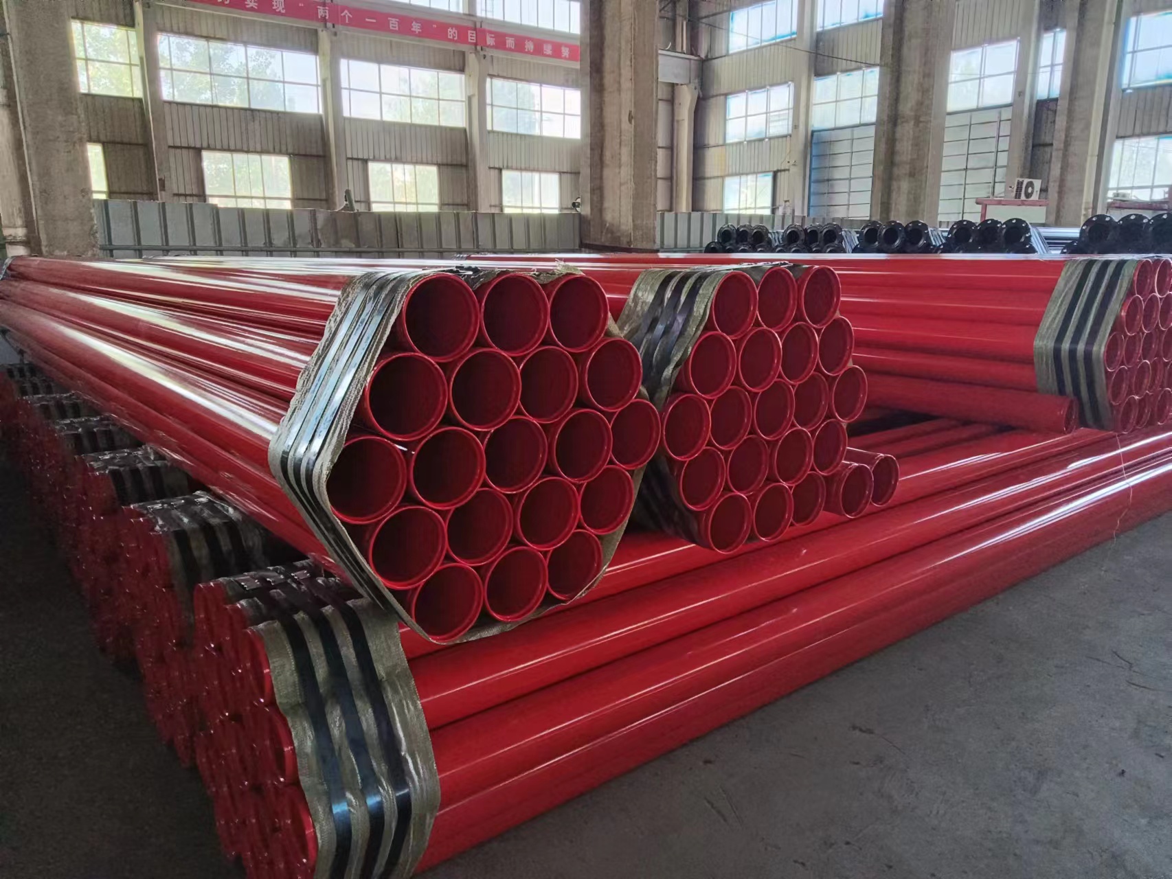 Plastic coated composite steel pipes for underground fire protection/inner and outer plastic coated pipes for flange connection of reclaimed water pipelines