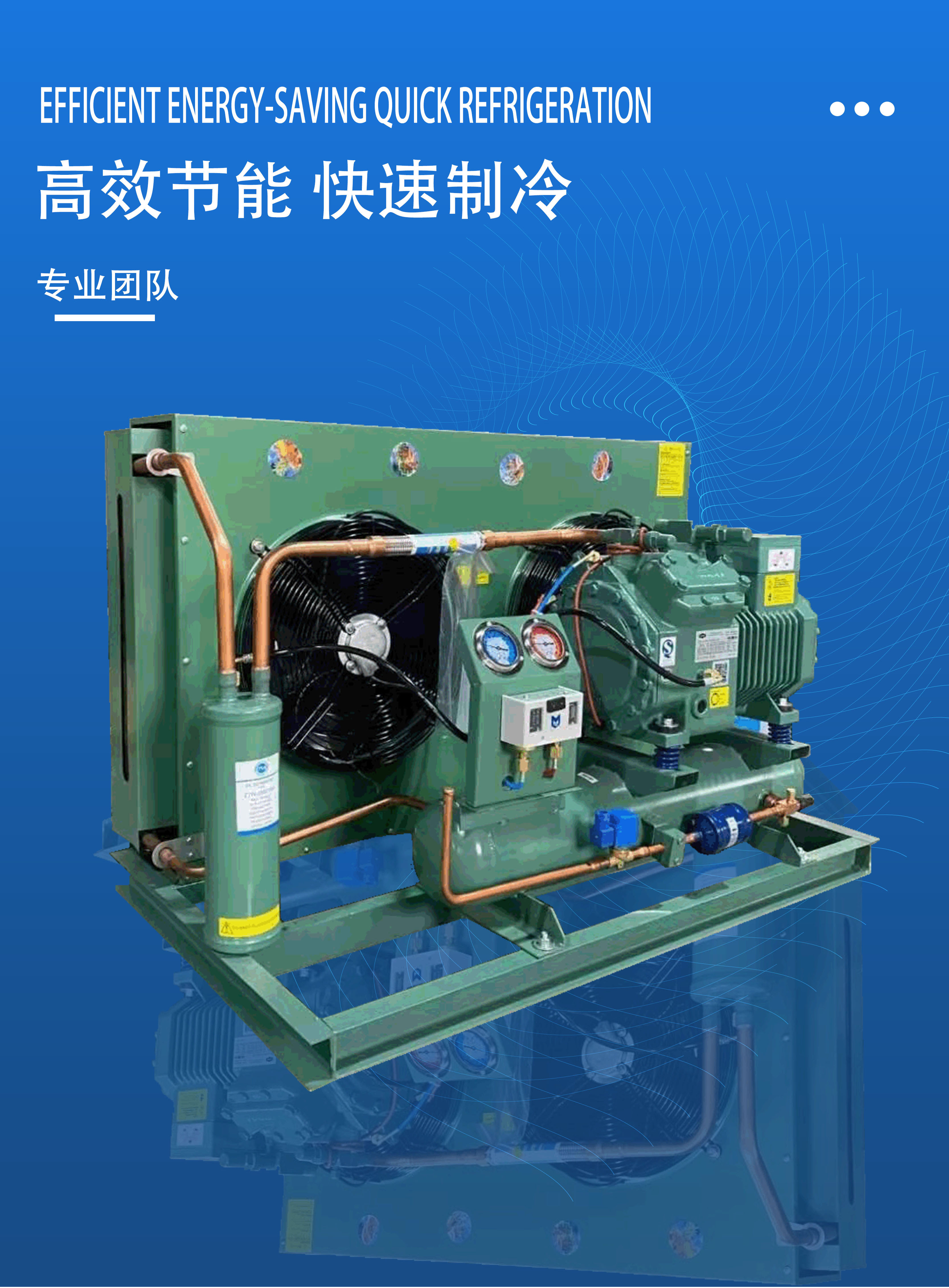 Bizel 10p12p15p20p semi enclosed piston air-cooled unit for medium and high temperature manufacturers' cold storage