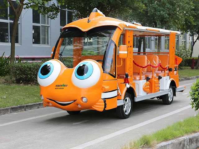 Hainan Haikou Sanya Danzhou 14 seat electric sightseeing car manufacturer customized cartoon sightseeing car animal Tour bus service