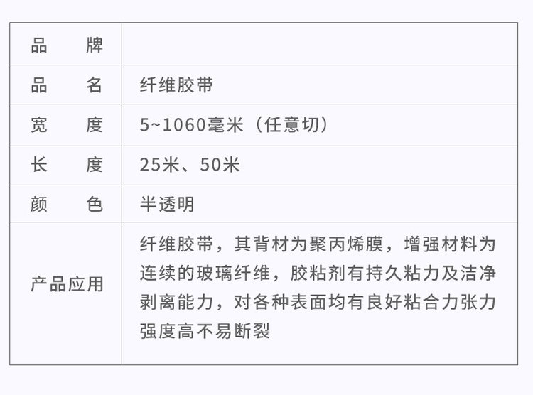 Fiberglass double-sided high-adhesive tape striped fiberglass stretch lashing pipe fixing and window sealant