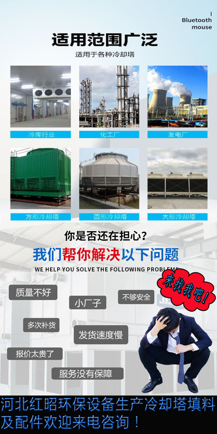 Cooling Tower Filler S-wave Honeycomb PP Filler Specification and Model Hongzhao Manufacturer's Oblique Pipe Filler