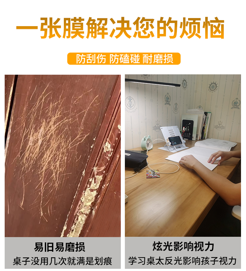 Wholesale transparent protective film furniture film, solid wood dining table, coffee table, marble countertop, office desk film