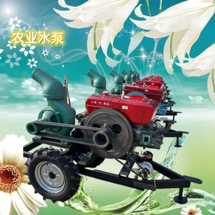 Flood prevention and drainage diesel eight inch water pump, 500 cubic meter trailer sewage pump, high-power farmland pumping pump