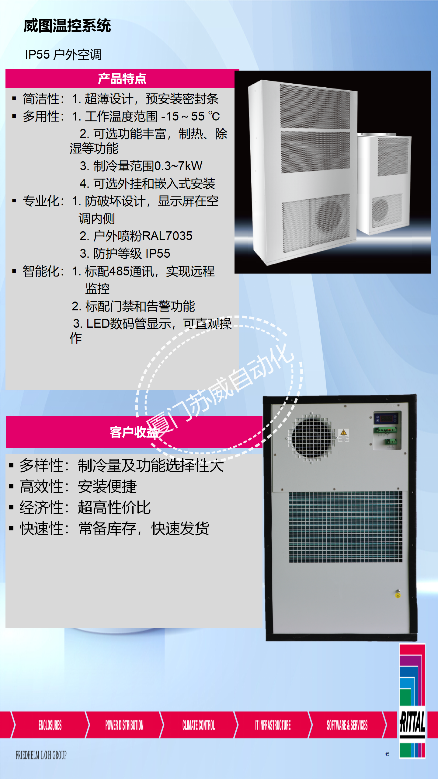 Rittal air conditioner SK3370220 (cooling power 300W 220V) authorized agent